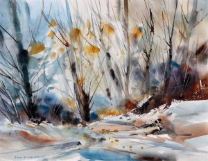 John Herreilers: LATE AUTUMN TREES AND STREAM