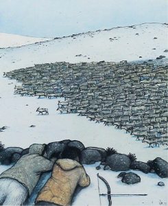 William Kurelek: STALKING MIGRATING CARIBOU