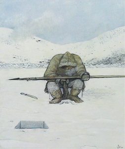 William Kurelek: HUNTER AT BREATHING HOLE