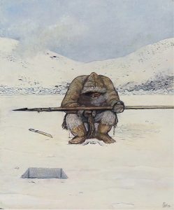 William Kurelek: HUNTER AT BREATHING HOLE