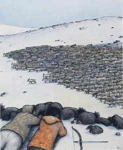 William Kurelek: STALKING MIGRATING CARIBOU