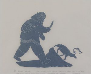 Juanisialuk Irqumia: A MAN TRYING TO KILL A CARIBOU WITH A KNIFE