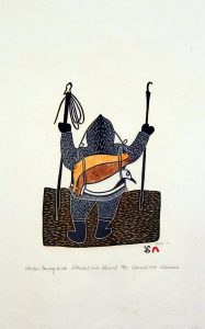 Pitseolak Ashoona: HUNTER CARRYING BIRDS