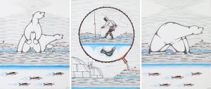 Goo Pootoogook: FLOE EDGE POLAR BEARS  |  INUIT SEAL HUNTER  |  THE POLAR BEAR