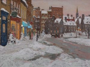 Horace Champagne: HAPPY HEARTS IN THE SNOW FLAKES (BLVD. CHAMPLAIN, OLD QUEBEC)