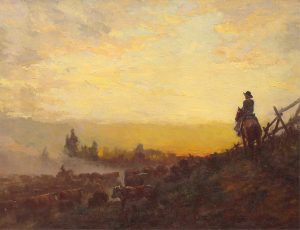 Raphael Lillywhite: SUNSET CATTLE DRIVE