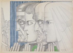 Johannes Theodorus (Jan) Toorop: UNTITLED, FOUR FIGURES PRAYING, SECOND STATION OF THE CROSS