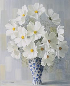 Elisabeth Rouviere: FLORAL STILLLIFE, WHITE FLOWERS