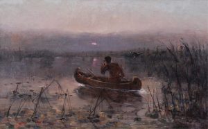 Percy Franklin Woodcock: CANOEING AT SUNSET