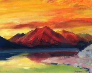 Alasdair Burns Monro: EVENING LIGHT, ST. MARY’S LAKE, BC