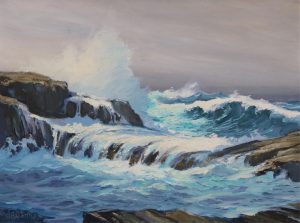 William Edward deGarthe: ROCKS AND CRASHING WAVES, PEGGY’S COVE