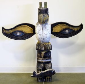 Unidentified Artist: TOTEM POLE WITH EAGLE, BEAR AND SALMON