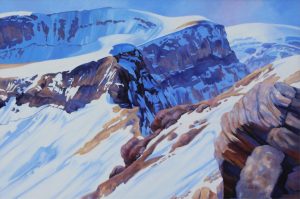 Alice Saltiel-Marshall: ATHABASCA – ANDROMEDA COL (FROM THE SUMMIT OF MOUNT ATHABASCA, COLUMBIA ICEFIELD, JASPER)