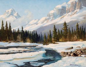 Duncan Mackinnon Crockford: SPRING BREAKUP, SCENE IN THE GHOST RIVER VALLEY, ALBERTA