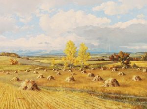 Duncan Mackinnon Crockford: HARVEST TIME TURNER VALLEY, SW OF CALGARY, ALTA
