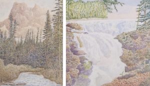 F. W. Brander (2): MOUNT BURGESS, EL. 8473′, BRITISH COLUMBIA  |  ATHABASKA FALLS, CANADA