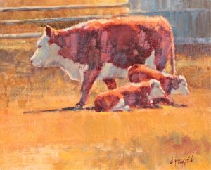 Frank D. Hagel: COW WITH CALVES