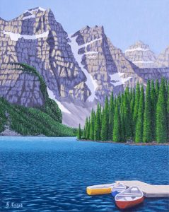 Barbara Engel: CANOES AT REST, MORAINE LAKE