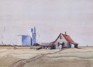 Henry George Glyde: FARMHOUSE AND GRAIN ELEVATOR