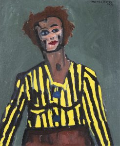 Maxwell Bennett Bates: WOMAN IN STRIPED DRESS