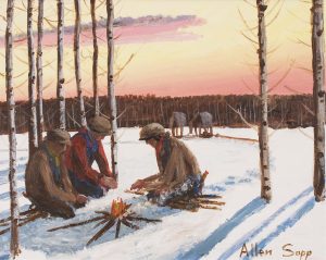 Allen Sapp: WARMING UP BY THE FIRE