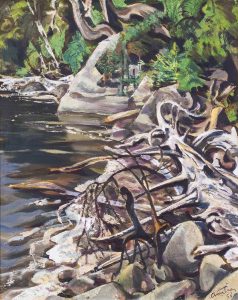Albert Edward Cloutier: TANGLED BRANCHES AND ROCKY SHORE