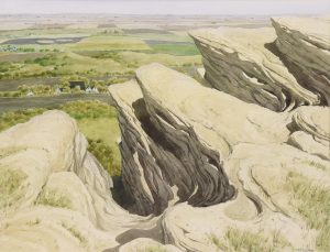 James Stanford (Stan) Perrott: SANDSTONE OUTCROP AND PRAIRIE FIELDS