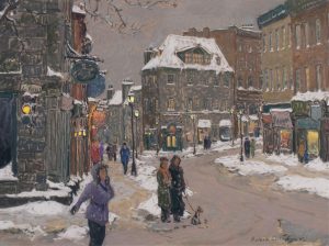 Horace Champagne: AH, BONJOUR! (TWILIGHT ON RUE DU PALAIS ET RUE ST-JEAN, VIEUX QUEBEC)