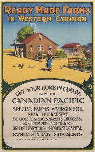 Canadian Pacific Vintage Poster: READY MADE FARMS IN WESTERN CANADA