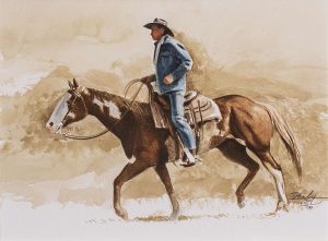 Kenneth Edison (Ken) Danby: DENIM COWBOY (STUDY FOR TRAIL)
