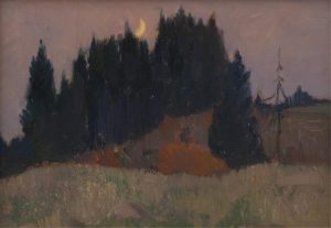 Clarence Alphonse Gagnon: AUTUMN MOONRISE, BAIE-ST-PAUL