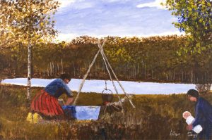 Allen Sapp: MY MOTHER IS WASHING THE CLOTHES