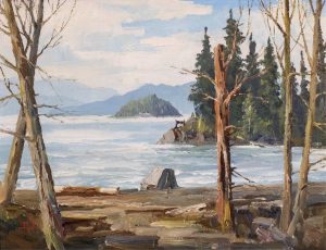 Duncan Mackinnon Crockford: SCOBIE’S COVE, QUADRA ISLAND B.C.(APRIL POINT LOOKING TOWARD CAPE RASE)