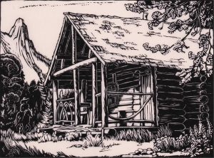 Margaret Dorothy Shelton: CABIN AT ATHABASCA FALLS