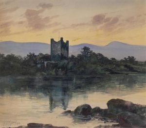 Frederic Waistell Jopling: EILEEN DONAN CASTLE, SUNSET