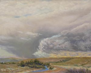 Nicolas N. de Grandmaison: FOOTHILLS LANDSCAPE WITH DRAMATIC SKY