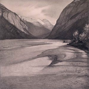 William Beverley Hebert: RIVER AT FIELD, B.C.