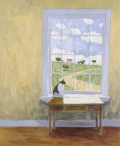 Paul Healey: CAT ON A WINDOW LEDGE