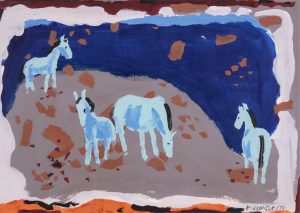 Wynona Croft Mulcaster: FOUR BLUE HORSES