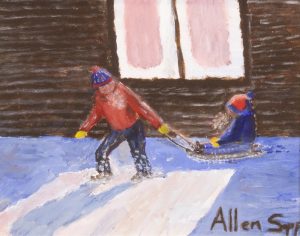 Allen Sapp: PULLING LIL’ BROTHER ON THE  SLED