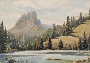 Margaret Dorothy Shelton: CASTLE MOUNTAIN FROM LOST LAKE