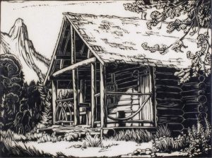 Margaret Dorothy Shelton: WARDEN’S CABIN AT ATHABASCA FALLS