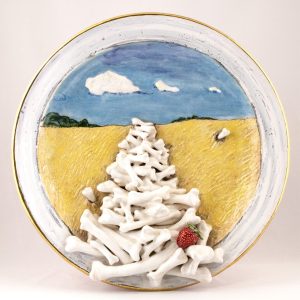 Victor Cicansky: PRAIRIE, PILE OF BONES AND STRAWBERRY (PLATE)