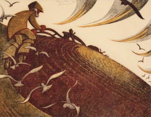 Sybil Andrews: PLOUGHING PASTURE