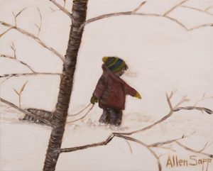 Allen Sapp: BOY PULLING SLED