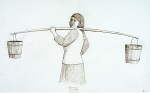 William Kurelek: THE OLD BORIVTSIAN WATER BUCKET YOKE