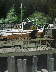 Timothy (Tim) John White: UNTITLED (BOATS AT DOCK)
