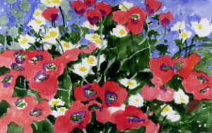 Claude A Simard: UNTITLED (POPPIES AND DAISIES)