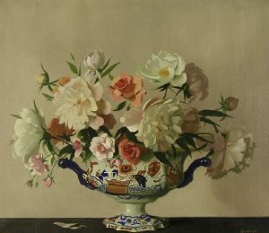 Archibald George Barnes: UNTITLED STILL LIFE (FLOWERS IN A PORCELAIN VASE)