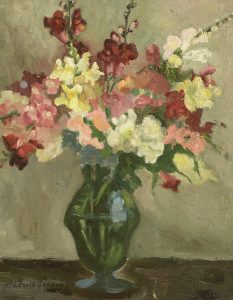 Louise Gadbois: UNTITLED STILL LIFE (FLOWERS IN A GREEN VASE)